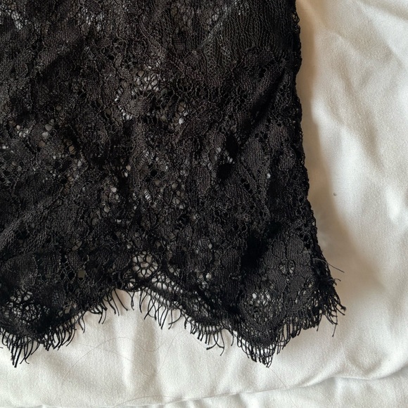 H&M - Black Lace & Mesh Top - Small - Picture 3 of 3